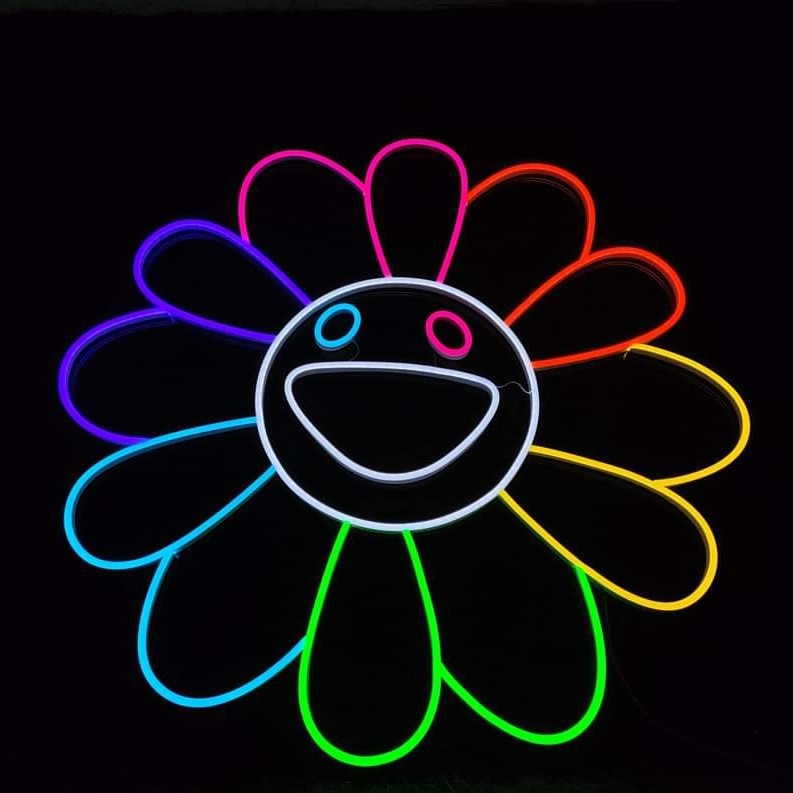 Smiling Flower Neon Sign